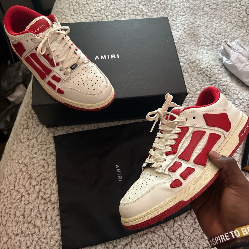 Amiri Red and White Sneakers